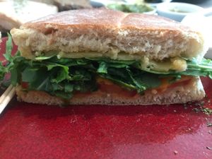 seitan sandwich at 26 Vegan Food Project in Lisbon