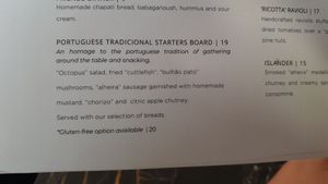 Menu at 26 Vegan Food Project in Lisbon