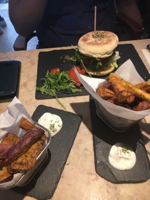 Beet burger at 26 Vegan Food Project in Lisbon