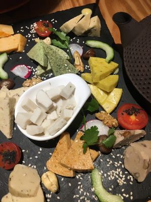Cheese platter at 26 Vegan Food Project in Lisbon