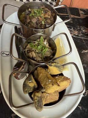 Traditional Portuguese Starter-all mushrooms instead of fish    at 26 Vegan Food Project in Lisbon