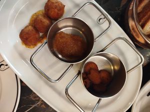 Croquetas / mermelada / chorizo at 26 Vegan Food Project in Lisbon