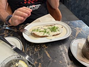 Seitan “steak” with “cheese” sauce  at 26 Vegan Food Project in Lisbon