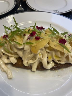 Steak and pasta  at 26 Vegan Food Project in Lisbon