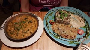 Pumpkin tagine with babaganoush, humus etc at 26 Vegan Food Project in Lisbon