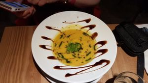 Carrot and ginger soup at 26 Vegan Food Project in Lisbon