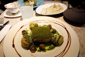 Tofu with cornbread at 26 Vegan Food Project in Lisbon