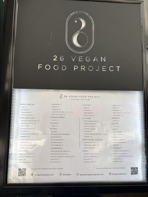 Menu June 2026  at 26 Vegan Food Project in Lisbon