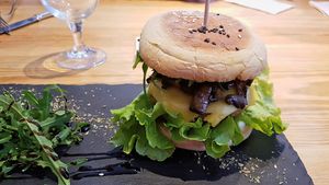Lentil meat burger at 26 Vegan Food Project in Lisbon