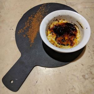 Creme brulee at 26 Vegan Food Project in Lisbon
