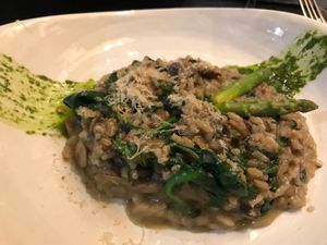 Risotto - Mushroom spinach asparagus walnut at 26 Vegan Food Project in Lisbon