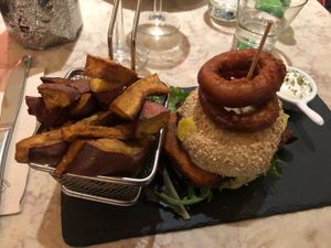 Crispy tofu burger at 26 Vegan Food Project in Lisbon