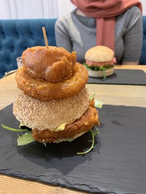 crispy tofu burger at 26 Vegan Food Project in Lisbon