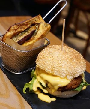 Tofu burger at 26 Vegan Food Project in Lisbon