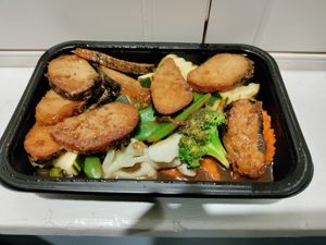 Seaweed tofu (it didn't taste like tofu though) with a watered-down tamarind sauce at Kindness Vegan in Darlinghurst