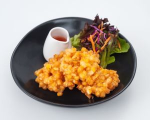 CORN FRITTERS at Kindness Vegan in Darlinghurst