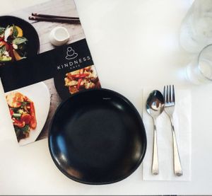 warmed serving plate  at Kindness Vegan in Darlinghurst