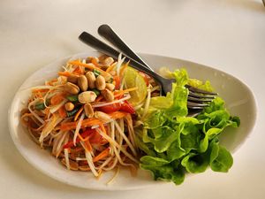 Papaya salad at Kindness Vegan in Darlinghurst