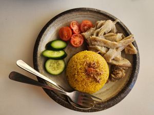 Hainan not-chicken and rice at Kindness Vegan in Darlinghurst