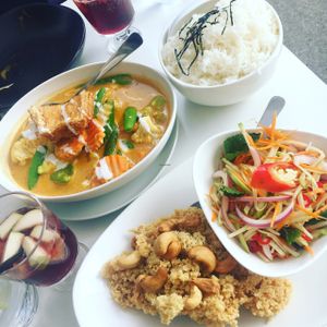 Apple Salad and Massamam Curry at Kindness Vegan in Darlinghurst