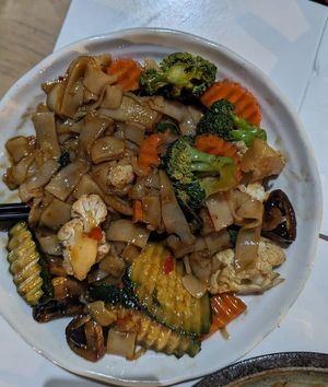 Drunk noodle (Pad Ki Mao) $23.90 at Kindness Vegan in Darlinghurst