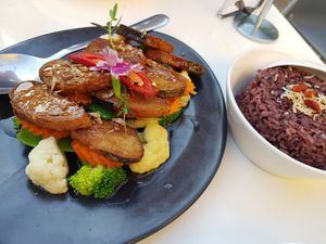 Seaweed tofu with tamarind sauce at Kindness Vegan in Darlinghurst