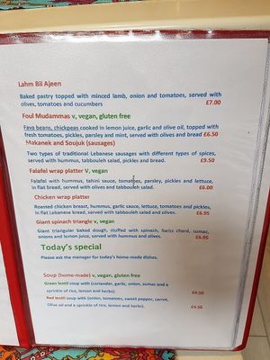 menu at Rosie Chai in South West London