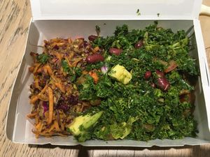 Salad box at Rawligion - Tottenham St in London