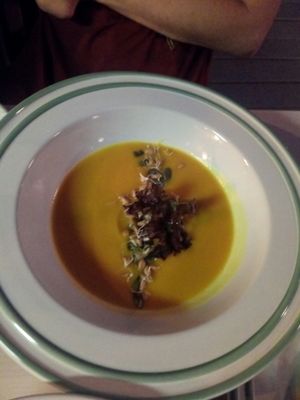 pumkin soup at Groot in Moscow