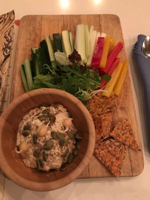 Raw Hummus really delicious  at Groot in Moscow