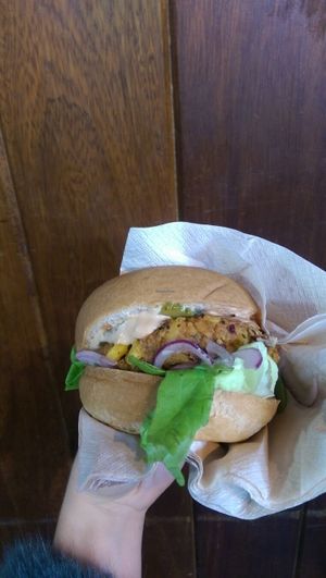 cheesey V burger at Big V - Borough Market in South East London