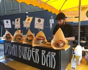 vegan burgers  at Big V - Borough Market in South East London