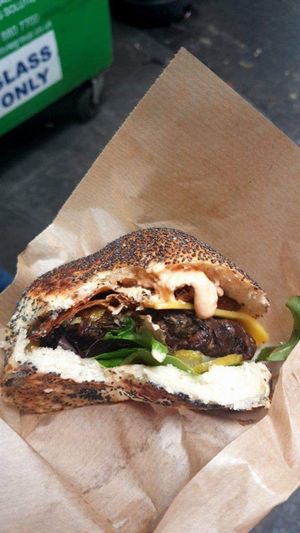 Great vegan burger at Big V - Borough Market in South East London