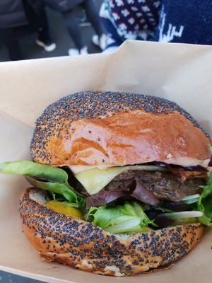 Facon cheeseburger at Big V - Borough Market in South East London