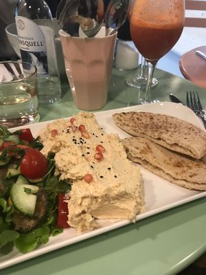 Hummus plate  at Flowers Kitchen in Luxembourg City