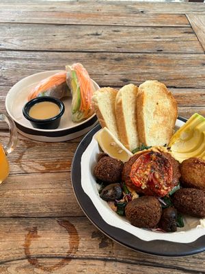 Power (Falafel) Bowl & Summer Tempeh Rolls at The Cashew Tree in Pecatu