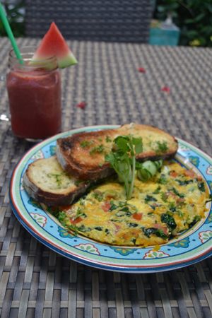 Veggie Omelette at The Cashew Tree in Pecatu