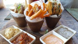 Selection of Fries at The Cashew Tree in Pecatu