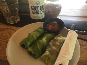 Vegan Spring Rolls at The Cashew Tree in Pecatu