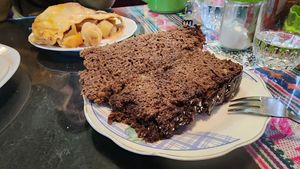 chocolate cake. good and could be more chocolate and could use ice cream at Koala Cafe in Potosi