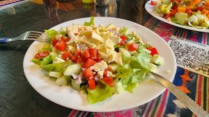 greek salad. good. could be tastier at Koala Cafe in Potosi