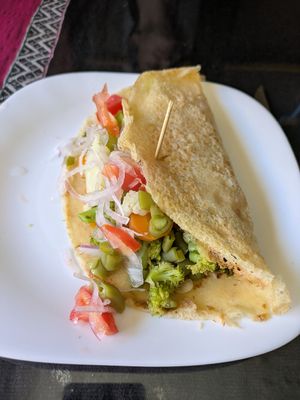 Vegetable crepe at Koala Cafe in Potosi