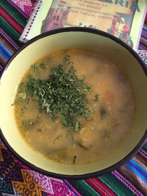 Vegan Quinoa Soup at Koala Cafe in Potosi