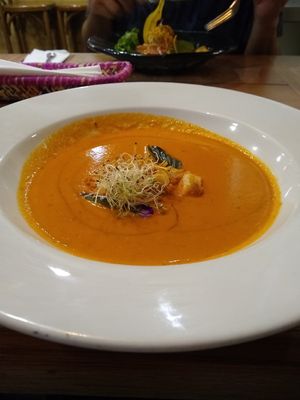 tomato soup with blue cheese at Per.uk in Cusco
