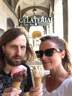 dark chocolate + strawberry and nocciola  at La Dolce Vita in La Spezia