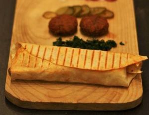 Vegan Roll (Soya kebab or Falafel) at Nesterka in Grodno