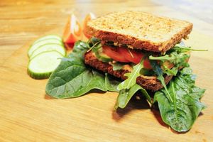 humus sandwich  at Nesterka in Grodno