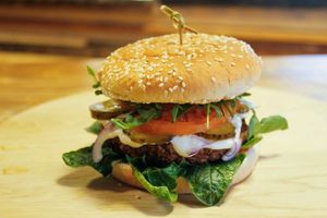 Drama-Burger (with seitan patty) at Nesterka in Grodno