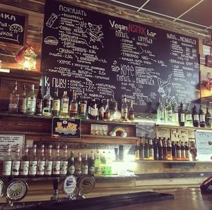 Menu and interior  at Nesterka in Grodno