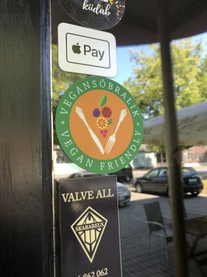 vegan friendly sticker at Kohvik Kroon in Parnu